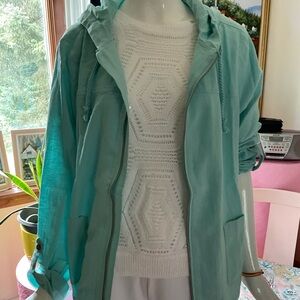 Large, tall . Jacket Aqua Hooded Jacket